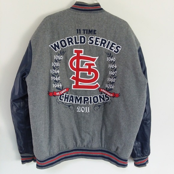 St. Louis Cardinals MLB Reversible Melton Jacket XL JH Design Heathered Gray‎ - Picture 8 of 16